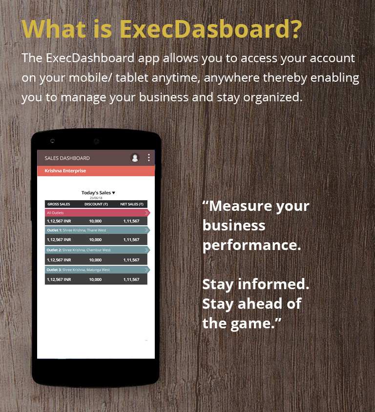 PoketPos ExecDashboard provides real-time reports& analytics